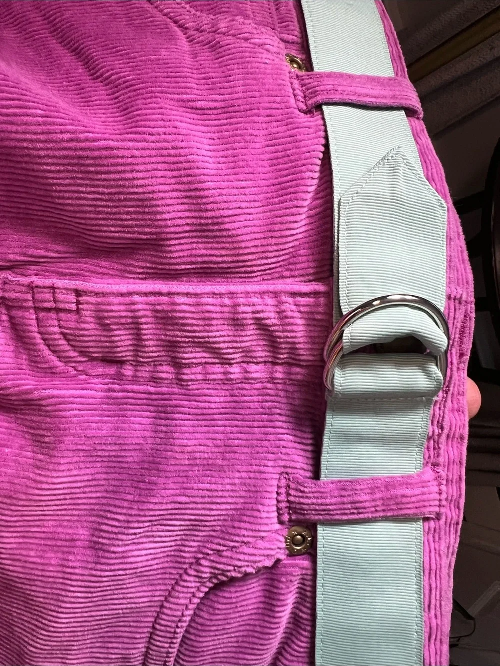 NWT Kids Ralph Lauren Pink Purple Corduroy Skirt with Light Teal Belt